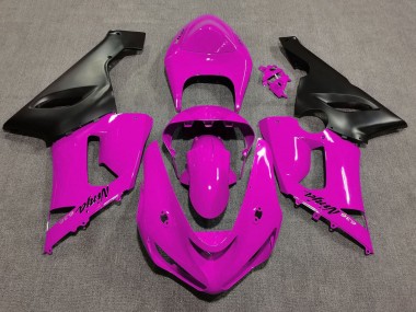 2005-2006 Pink Matte Black Kawasaki ZX6R Motorcycle Fairings Canada