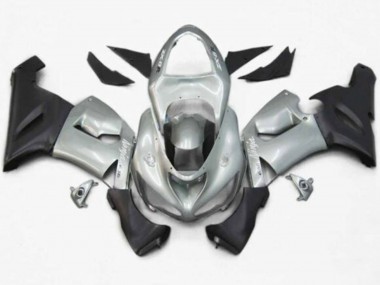 2005-2006 Silver Matte Black Kawasaki ZX6R Motorcycle Fairings Canada