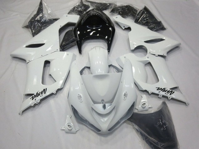 2005-2006 White Black Kawasaki ZX6R Motorcycle Fairings Canada