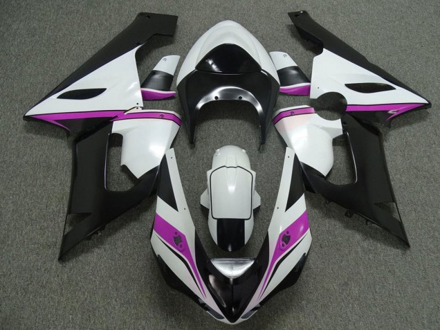 2005-2006 White Black Pink Kawasaki ZX6R Motorcycle Fairings Canada