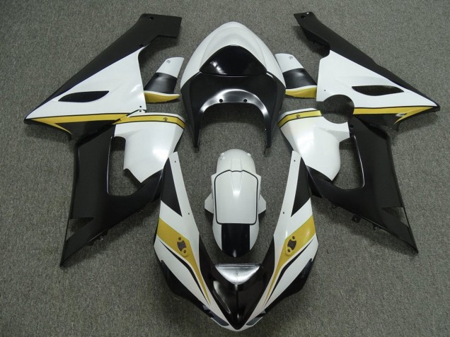 2005-2006 White Black Yellow Kawasaki ZX6R Motorcycle Fairings Canada