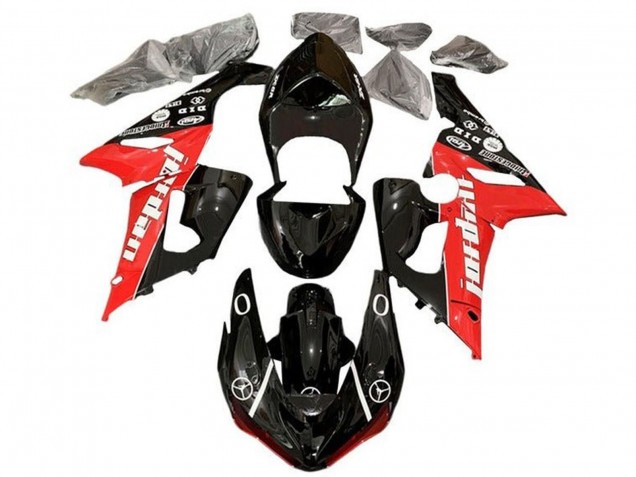 2005-2006 Glossy Black Red White Jordan Kawasaki ZX6R Motorcycle Fairings Canada