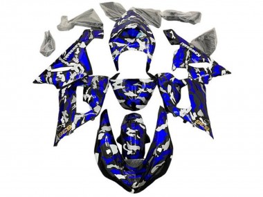 2005-2006 Blue Camouflage Kawasaki ZX6R Motorcycle Fairings Canada