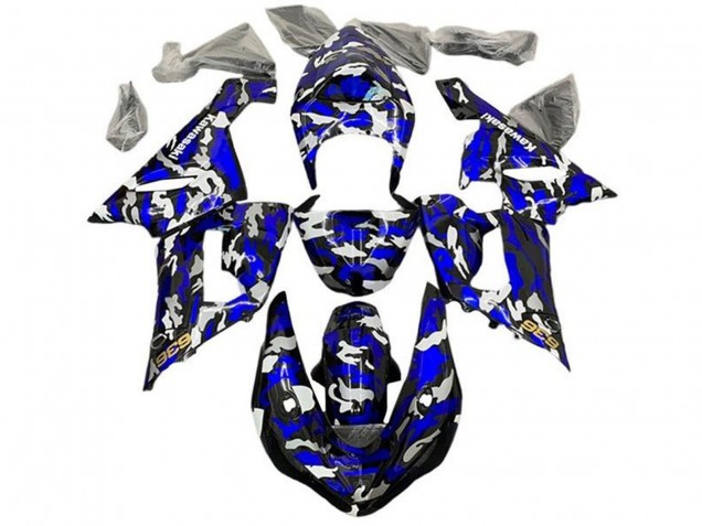2005-2006 Blue Camouflage Kawasaki ZX6R Motorcycle Fairings Canada