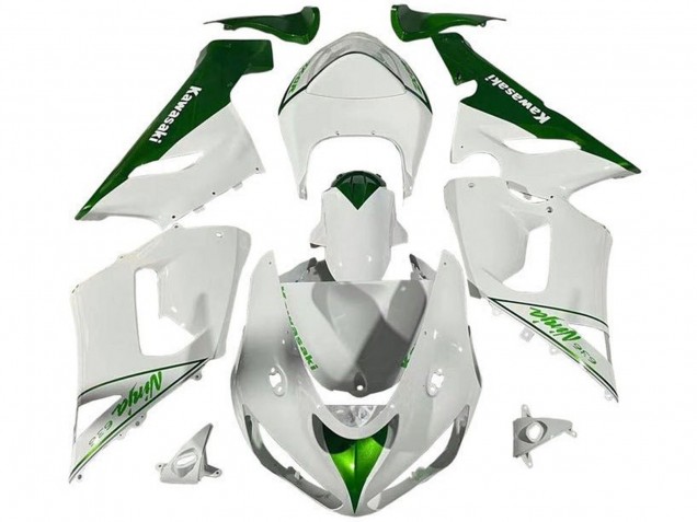 2005-2006 White Green Kawasaki ZX6R Motorcycle Fairings Canada