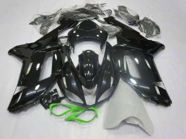 2007-2008 Gossy Black Neon Green Kawasaki ZX6R Motorcycle Fairings Canada