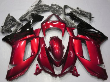 2007-2008 Candy Red Black Kawasaki ZX6R Motorcycle Fairings Canada