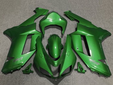 2007-2008 Green Chrome Kawasaki ZX6R Motorcycle Fairings Canada
