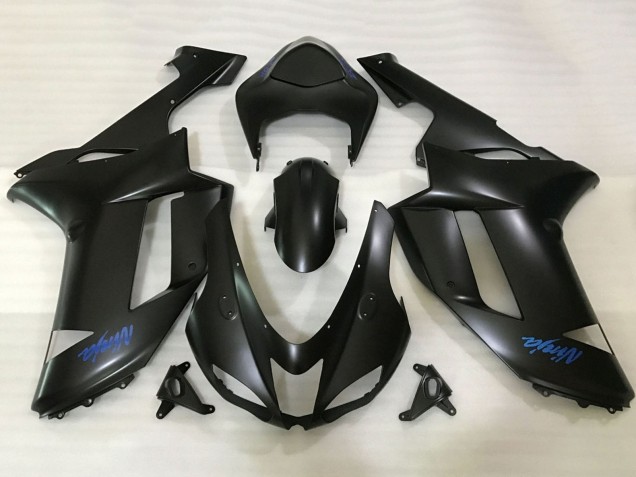 2007-2008 Matte Black Blue Ninja Kawasaki ZX6R Motorcycle Fairings Canada