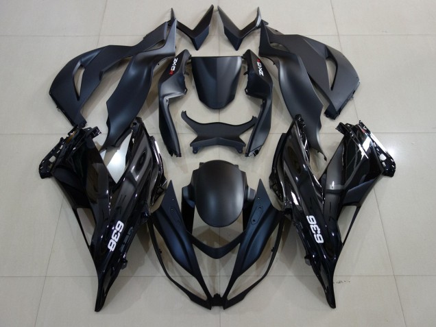 2007-2008 Matte Black Glossy Black White Kawasaki ZX6R Motorcycle Fairings Canada