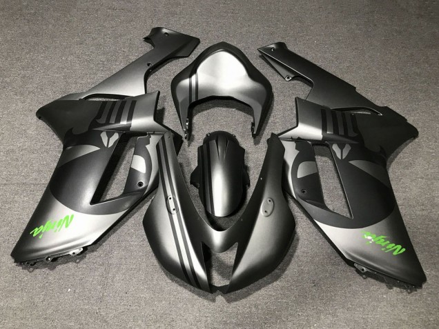 2007-2008 Matte Silver Matte Black Skull Kawasaki ZX6R Motorcycle Fairings Canada
