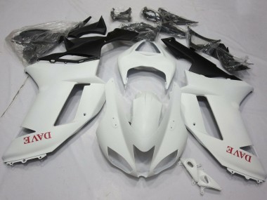 2007-2008 Matte White Red Kawasaki ZX6R Motorcycle Fairings Canada