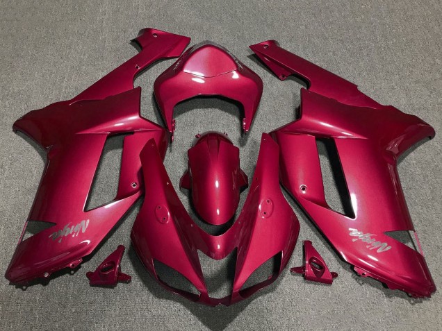 2007-2008 Red Chrome Kawasaki ZX6R Motorcycle Fairings Canada