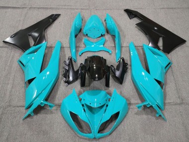 2007-2008 Turquoise Blue Black Matte Black Kawasaki ZX6R Motorcycle Fairings Canada