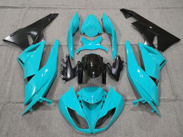 2007-2008 Turquoise Blue Black Matte Black Kawasaki ZX6R Motorcycle Fairings Canada