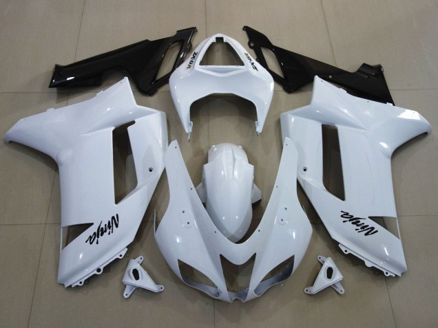 2007-2008 White Black Kawasaki ZX6R Motorcycle Fairings Canada