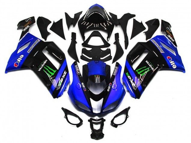 2007-2008 Blue Black Green Monster Kawasaki ZX6R Motorcycle Fairings Canada