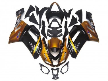 2007-2008 Gold Black Elf Kawasaki ZX6R Motorcycle Fairings Canada