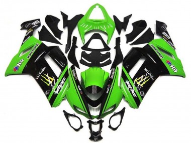 2007-2008 Green Black Monster Elf Kawasaki ZX6R Motorcycle Fairings Canada