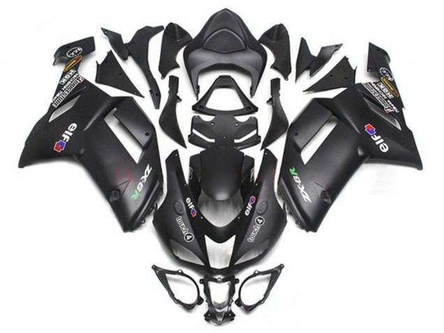 2007-2008 Matte Black Elf Kawasaki ZX6R Motorcycle Fairings Canada
