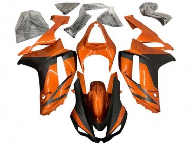 2007-2008 Orange Matte Black Kawasaki ZX6R Motorcycle Fairings Canada