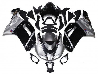 2007-2008 Silver Black Elf Kawasaki ZX6R Motorcycle Fairings Canada