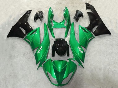 2009-2012 Green Glossy Black White Ninja Kawasaki ZX6R Motorcycle Fairings Canada