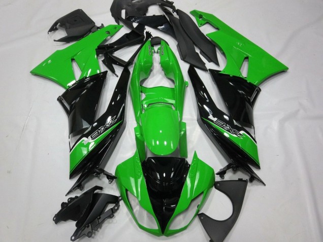 2009-2012 Green Glossy Black White Kawasaki ZX6R Motorcycle Fairings Canada