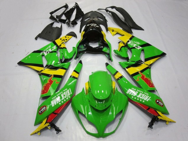 2009-2012 Green Yellow Red Black Trick Star Red Bull Kawasaki ZX6R Motorcycle Fairings Canada