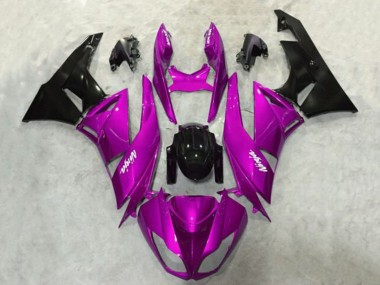 2009-2012 Purple Glossy Black Kawasaki ZX6R Motorcycle Fairings Canada
