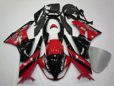 2009-2012 Red Glossy Black Elf Touch4 Bridgestone Kawasaki ZX6R Motorcycle Fairings Canada