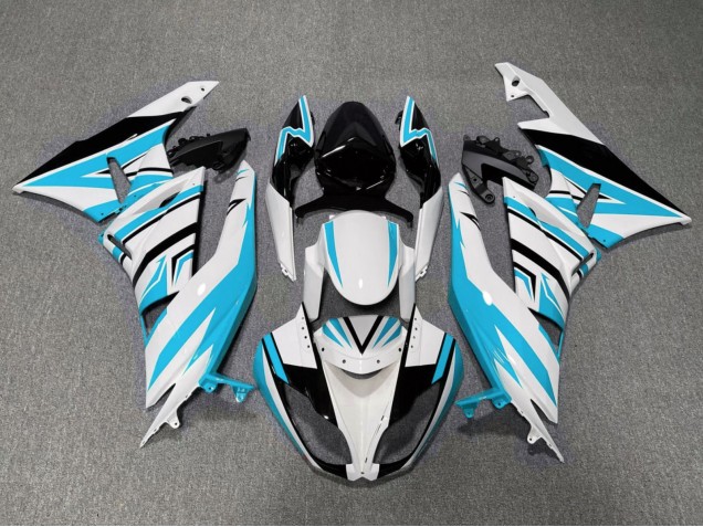 2009-2012 White Light Blue Black Kawasaki ZX6R Motorcycle Fairings Canada