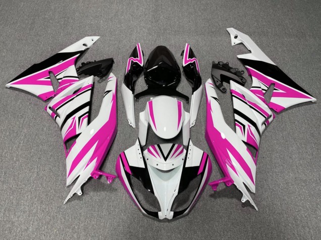 2009-2012 White Pink Black Kawasaki ZX6R Motorcycle Fairings Canada