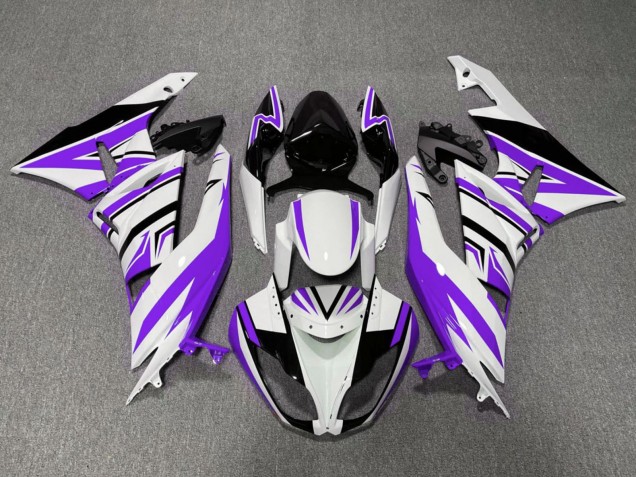 2009-2012 White Purple Black Kawasaki ZX6R Motorcycle Fairings Canada