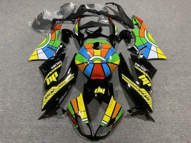 2009-2012 Glossy Black Multicolor Kawasaki ZX6R Motorcycle Fairings Canada