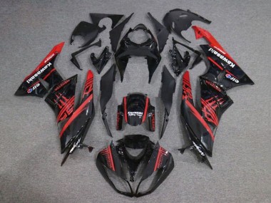 2009-2012 Glossy Black Red Monster Kawasaki ZX6R Motorcycle Fairings Canada