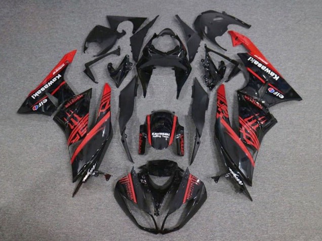 2009-2012 Glossy Black Red Monster Kawasaki ZX6R Motorcycle Fairings Canada