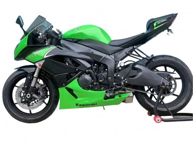 2009-2012 Green Matte Black Kawasaki ZX6R Motorcycle Fairings Canada