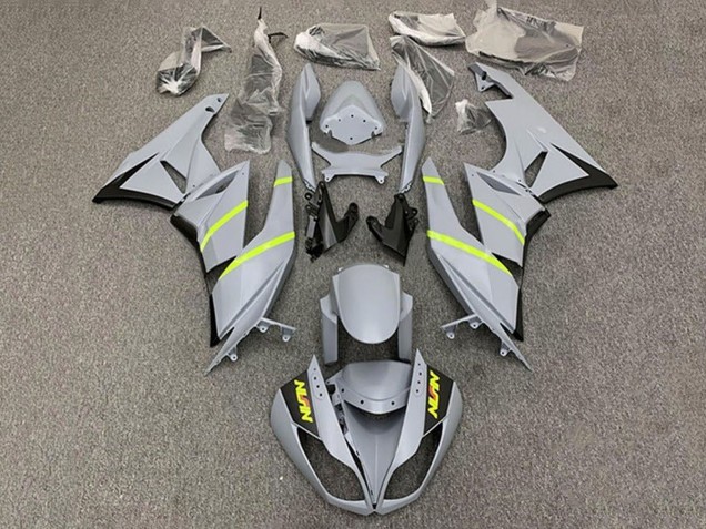 2009-2012 Grey Yellow Stripe Kawasaki ZX6R Motorcycle Fairings Canada