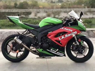 2009-2012 Green Red Black White L.K. Racing Kawasaki ZX6R Motorcycle Fairings Canada