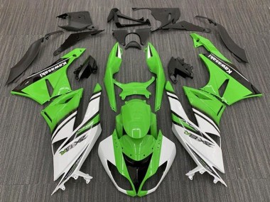 2009-2012 Green White Black Stripe Kawasaki ZX6R Motorcycle Fairings Canada