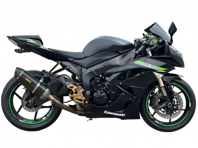 2009-2012 Matte Black Green Kawasaki ZX6R Motorcycle Fairings Canada