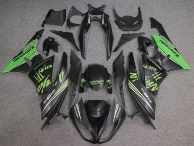 2009-2012 Matte Black Green Monster Kawasaki ZX6R Motorcycle Fairings Canada