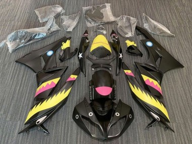 2009-2012 Yellow Pink Matte Black Shark Kawasaki ZX6R Motorcycle Fairings Canada