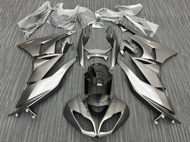 2009-2012 Matte Silver Black Kawasaki ZX6R Motorcycle Fairings Canada