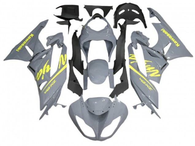 2009-2012 Nardo Grey Yellow Kawasaki ZX6R Motorcycle Fairings Canada