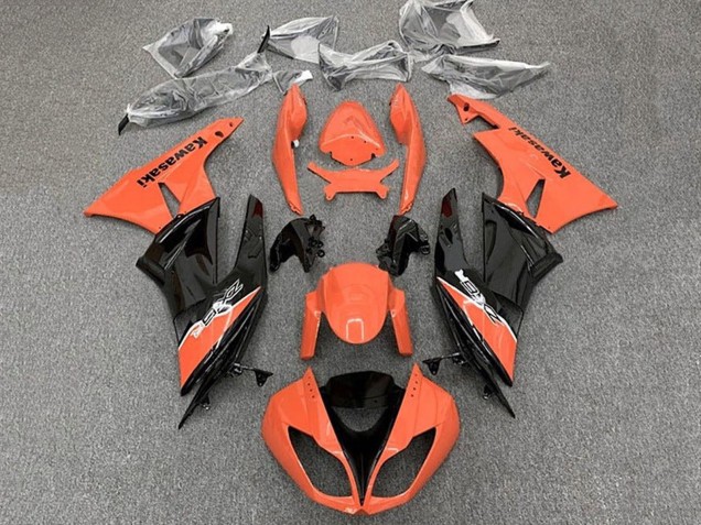2009-2012 Orange Glossy Black Kawasaki ZX6R Motorcycle Fairing Canada