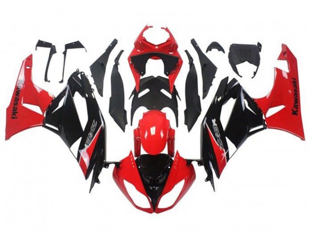 2009-2012 Red Glossy Black Kawasaki ZX6R Motorcycle Fairing Canada
