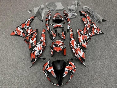 2009-2012 Red White Black Camouflage Kawasaki ZX6R Motorcycle Fairings Canada