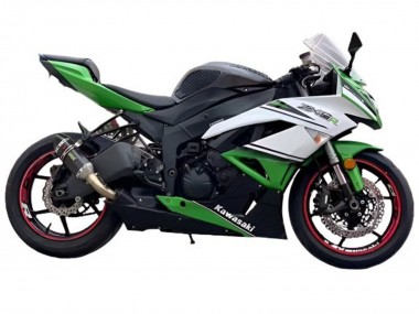 2009-2012 White Green Black Kawasaki ZX6R Motorcycle Fairings Canada